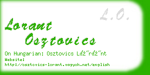 lorant osztovics business card